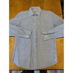 Suit Supply Egyptian Cotton Blue Formal Striped Shirt Size 42 - 16.5